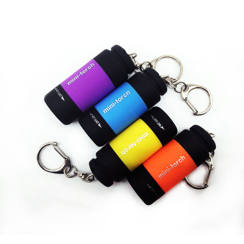 휴대용 미니 토치 LED 손전등, USB 충전식 키체인, USB 충전, 0.3W, 25Lum