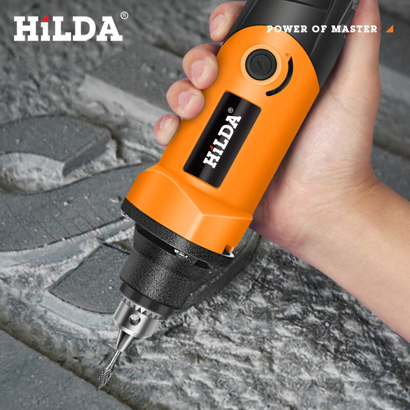 HILDA-herramientas rotativas, taladro eléctrico, Mini amoladora, corte, pulido, perforación con accesorios