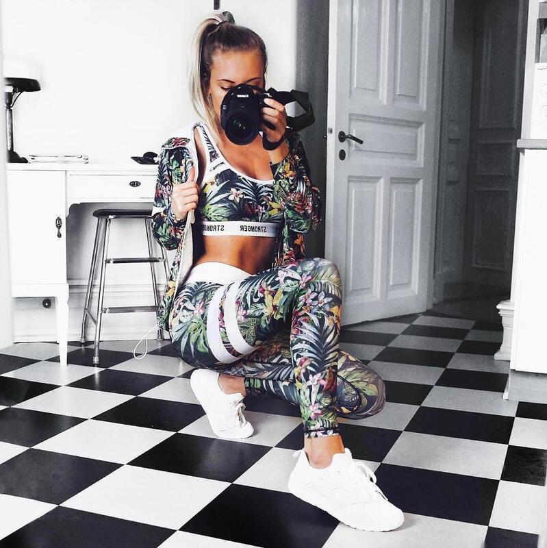 Schnell Trocknend Hoher Taille Leggings Regenwald Digitaldruck Sport Leggings Outdoor Gym Hosen Frauen Leggings O5A034