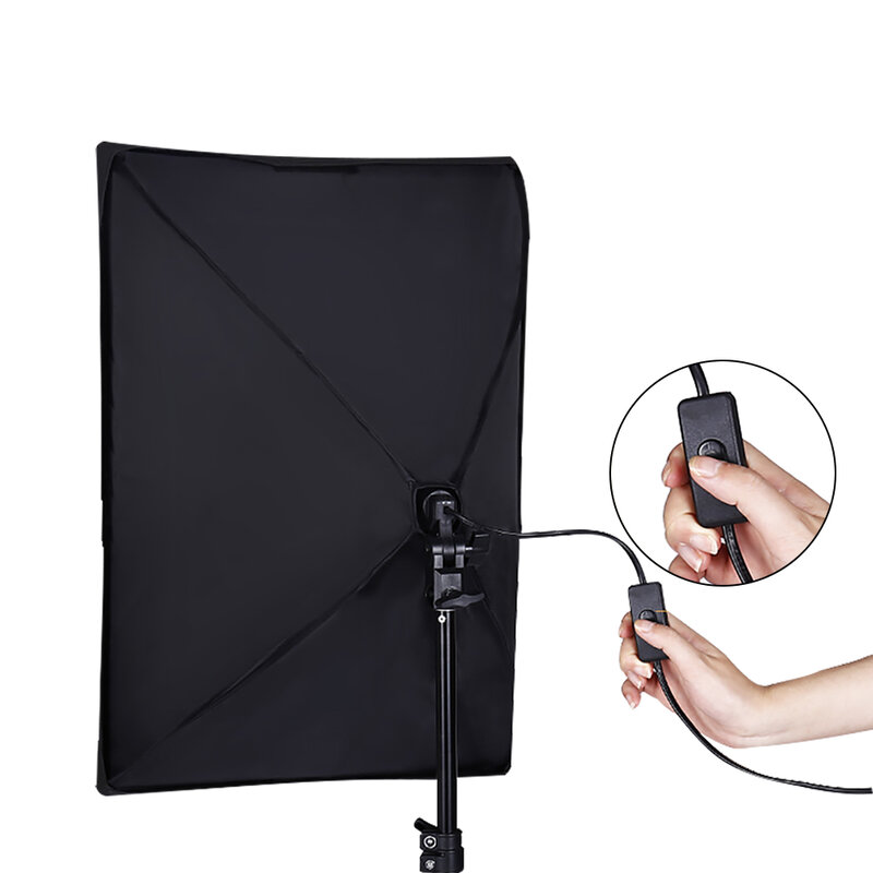 Fotografia profissional Softbox iluminação Kits, equipamento sistema luz contínua para Photo Studio, 50x70cm