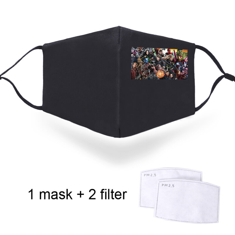 The Avengers Marvel Face Masks Washable Dustproof PM2.5 Activated Carbon Filter Paper Adult Breathable Windproof Face Soft Masks