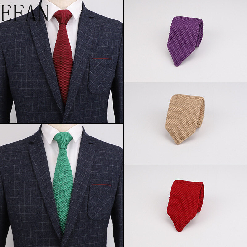 7CM moda chłopiec męska stałe kolorowe krawat dzianiny krawaty krawat normalny Slim klasyczne tkane Cravate wąskie krawaty ZC1-23