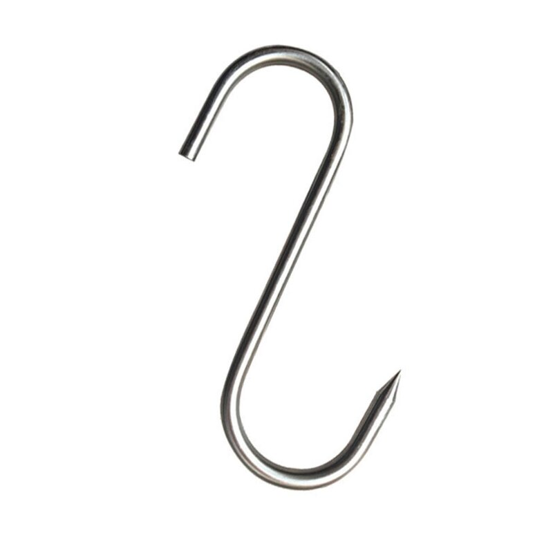 20Pcs Stainless Steel Hooks with Tip for Butcher Shop For Kitchen Hot And Cold Smoking Practical Hook