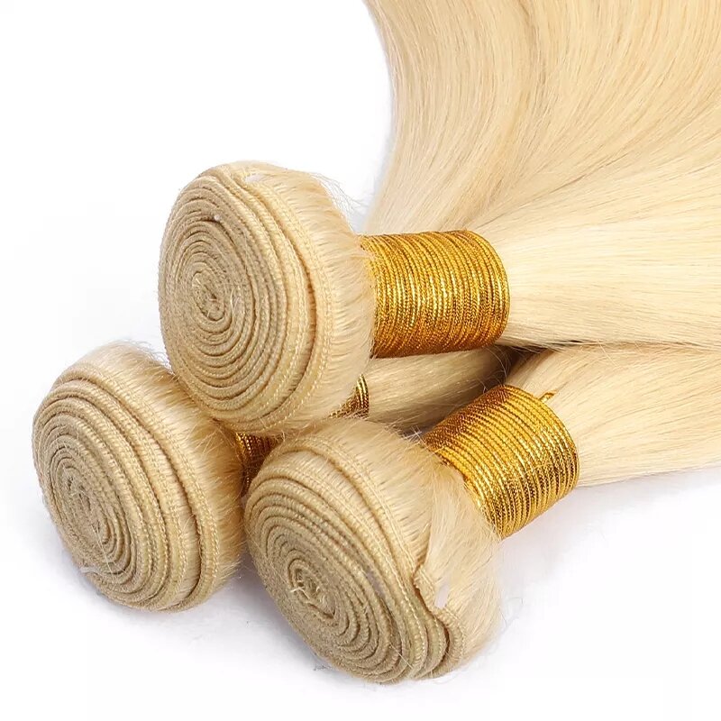 فاشو-خصلات شعر طبيعي برازيلي ، شعر مستقيم ، أشقر ، 12-40 بوصة ، للبيع