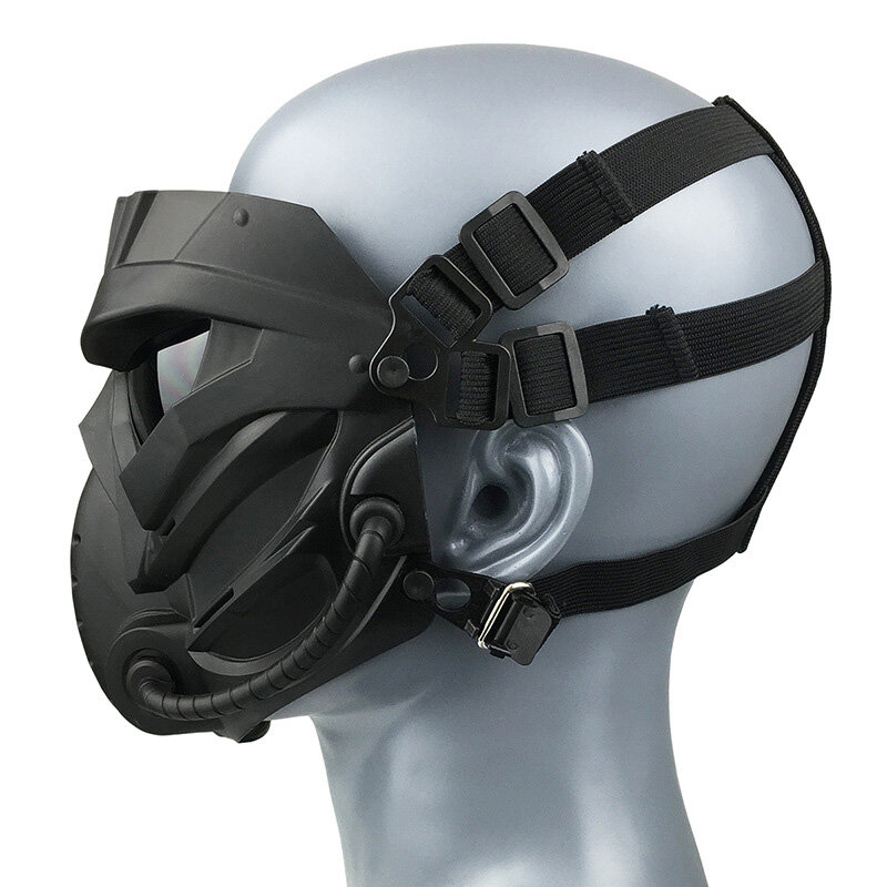 Motorfiets Gezichtsmasker Met Bril Verwijderbare Biker Helm Volgelaatsmasker Motocycle Stof Mond Masker Tactische