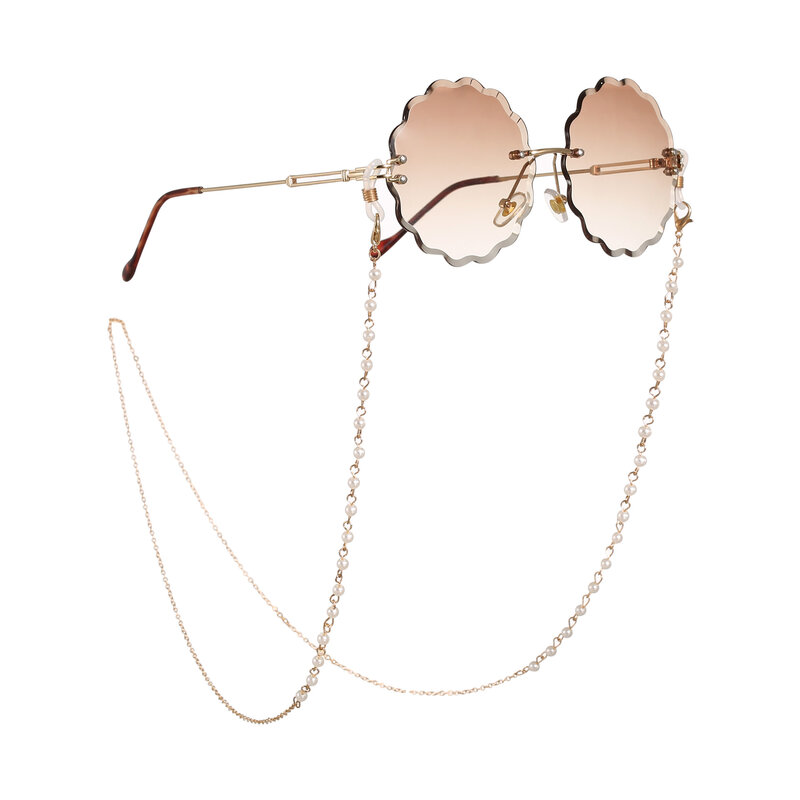 Cadena de Metal para gafas de lectura para mujer, cadena elegante con cuentas de perlas, estilo informal, 2020