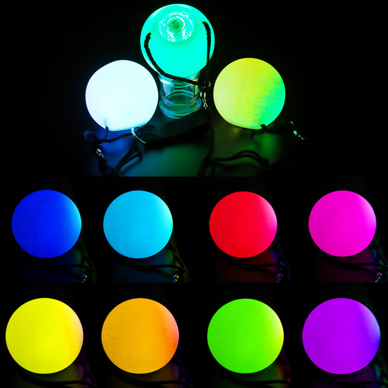 Bolas de danza del vientre con luz LED RGB, accesorios de mano para actuación en escenario, 1 par/1 unidad, POI
