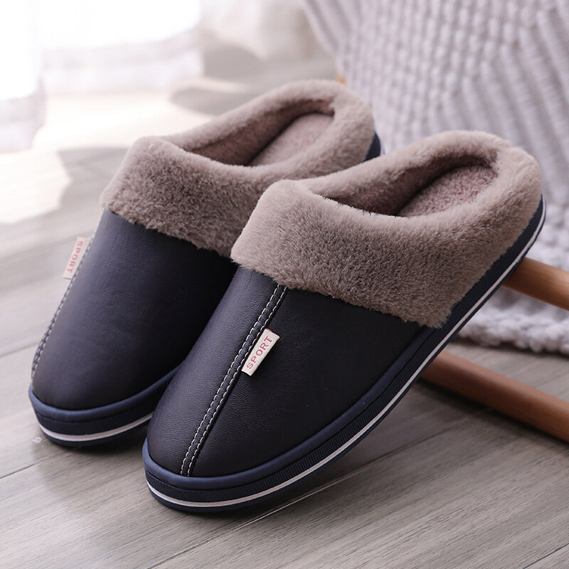 Winter Men Slippers Couple Shoes Short Plush Warm Ladies Casual Non-slip Soft Warm House Slipper Indoor Bedroom Fashion New