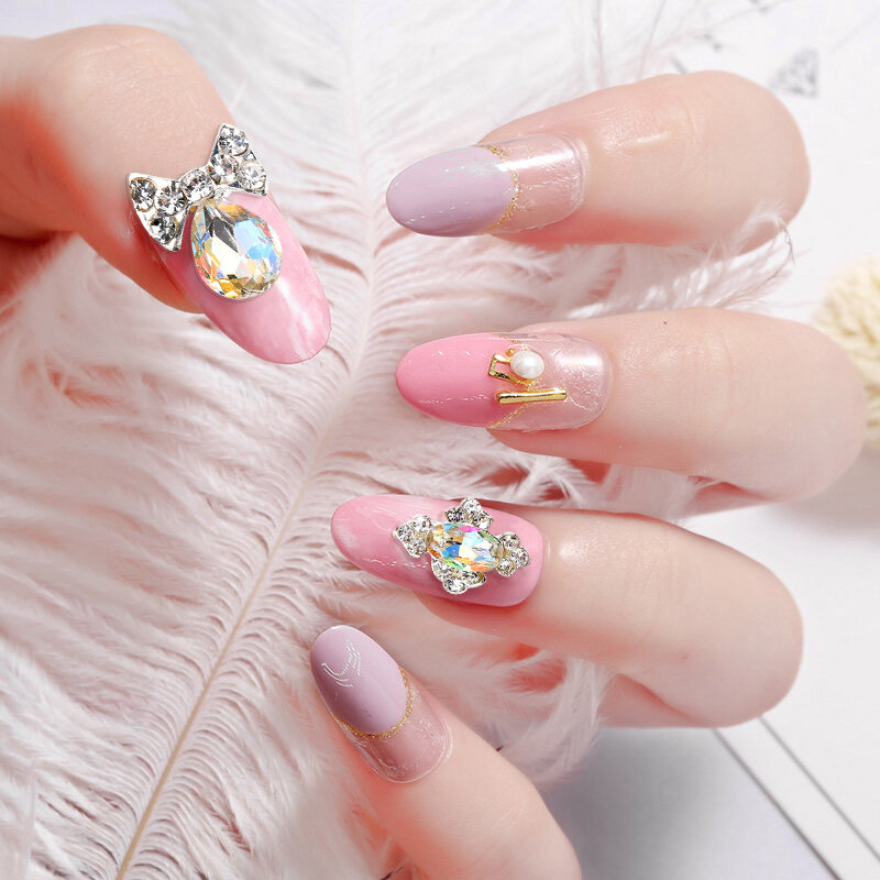 10 штук 3D дизайн ногтей Серебряный циркон блестящие украшения для ногтей высокое качество Циркон Кристалл Маникюр Аксессуары Ювелирные изделия бриллиант