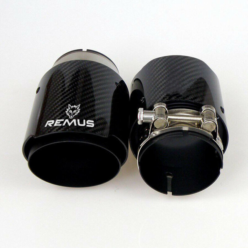 Remus-tubo de escape Universal para coche, silenciador de fibra de carbono, color negro mate, para bmw e46