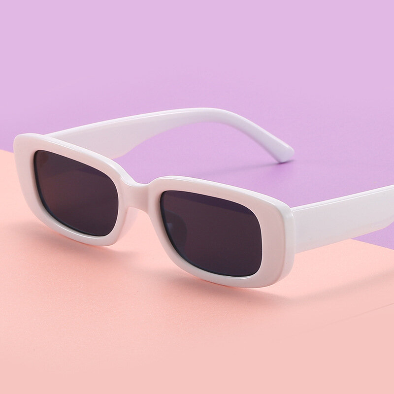 Очки солнцезащитные женские квадратные, винтажные Роскошные брендовые маленькие прямоугольные солнечные очки с градиентом и прозрачными зеркальными линзами, чёрные
