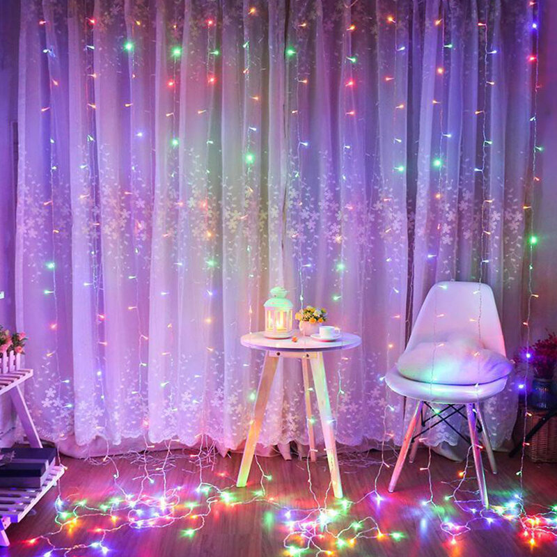 300 Leds zasłona Fairy łańcuchy świetlne girlanda LED lampa kurtyna świąteczne wesele wakacje na zewnątrz pokoju Decorat Lights