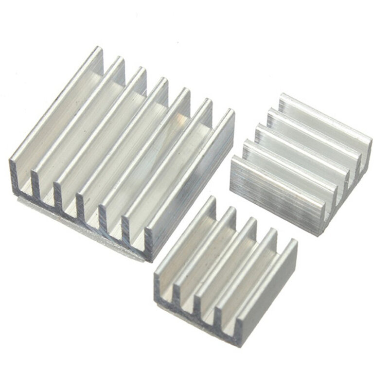 3PCS 알루미늄 히트 싱크 접착제 히트 싱크 쿨러 순수 알루미늄 방열판 세트 냉각 용 라디에이터 라즈베리 파이
