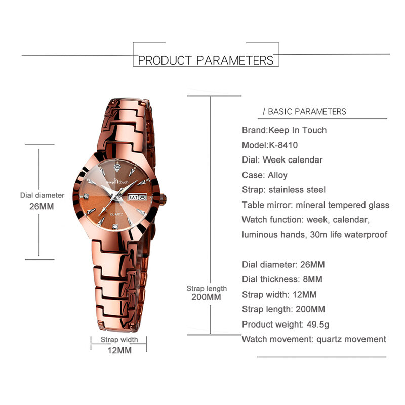 고품질 시계 여성 패션 시계 2024 럭셔리 브랜드 석영 여성용 시계 작은 다이얼 달력 여성용 팔찌 시계