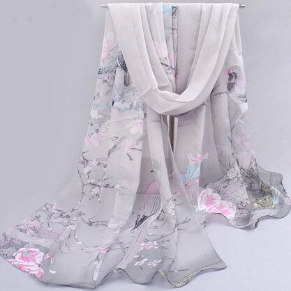 Women Chiffon Scarf Wild Fashion Shawl Sunscreen Print Floral Wrap Scarf Medium Long Soft Scarves Holiday Gift Selling Quality