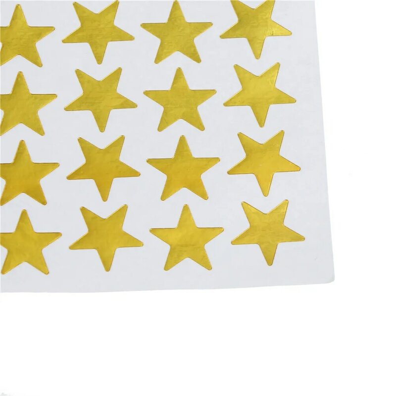 350 Buah/10 Lembar Stiker Bintang Cantik Label Hadiah Guru untuk Anak-anak Hadiah Anak Siswa Alat Tulis Emas Perak Perunggu