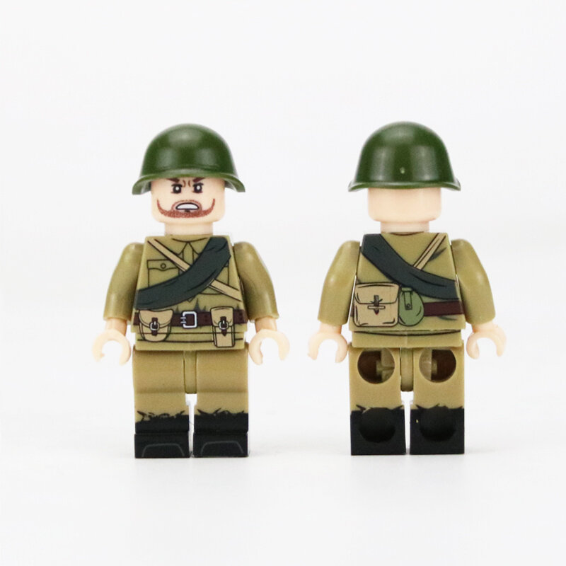 WW2 armia wojskowa żołnierze radzieccy oficer figurki klocki WW2 armia rosja żołnierze kask figurki cegły zabawki