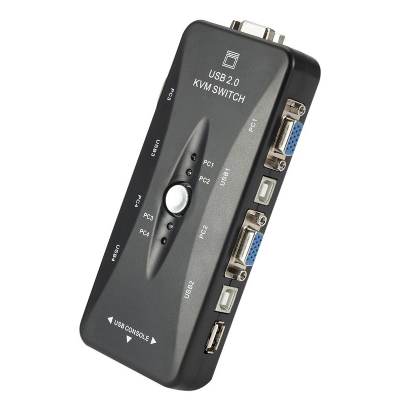 GRWIBEOU-スイッチ付きスプリッターアダプター,4ポート,USB 2.0,Vga,コントロールキー,スイッチャー,1920x1440,vga,アダプター