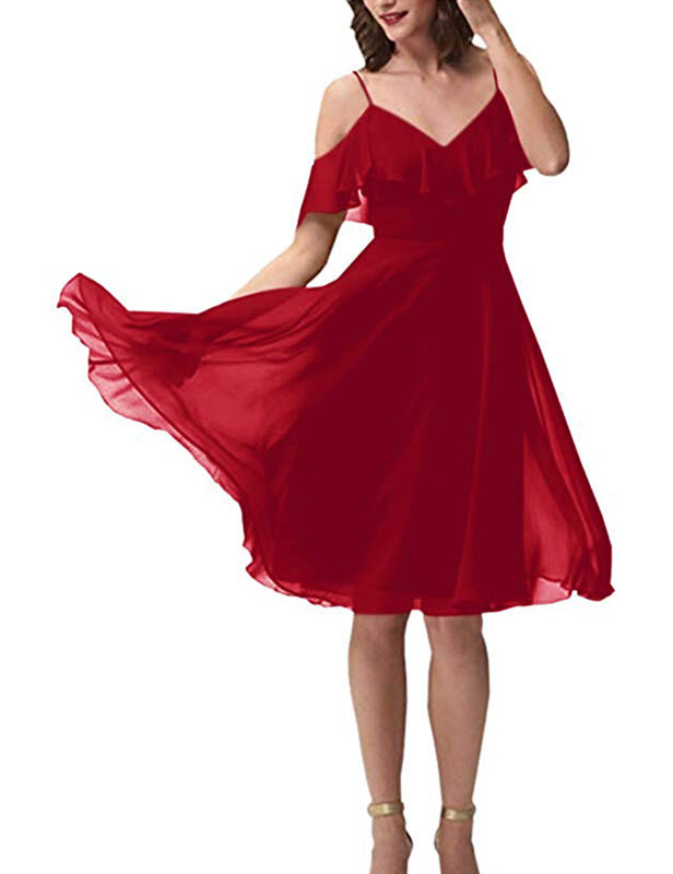 فساتين السهرة ผู้หญิงชุดชีฟองสั้นชุดราตรี Платья Для Выпускного Vestidos De Fiesta Платья