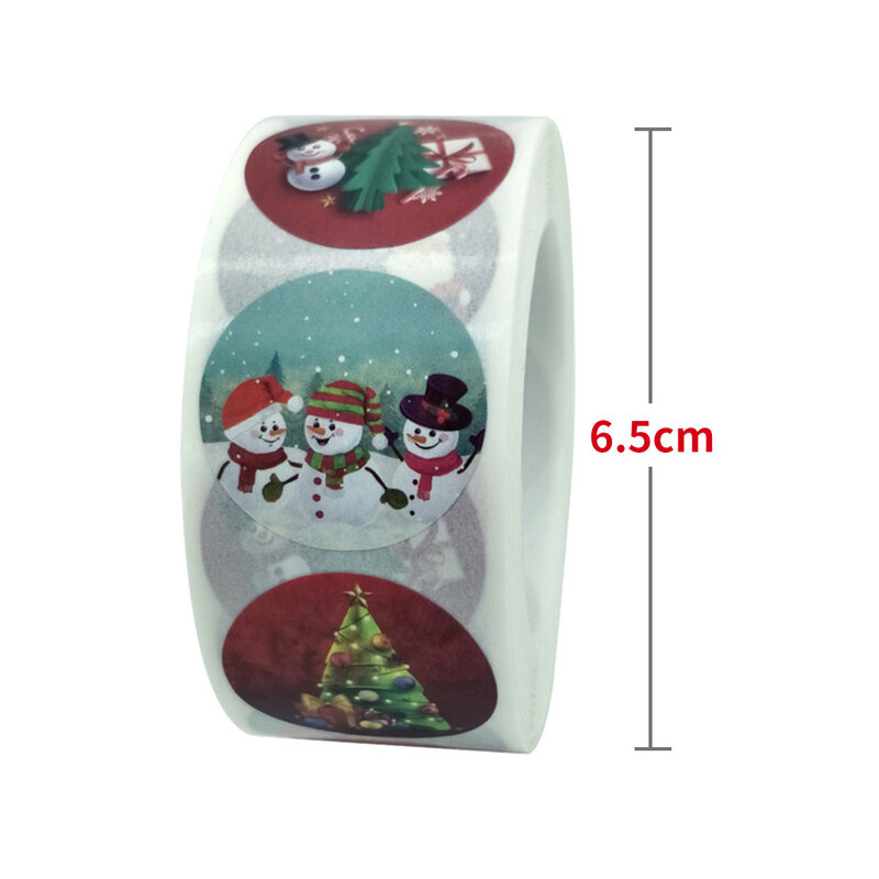 Weihnachten Geschenk Verpackung Dicht Runde Cartoon Aufkleber 500 stücke/rolle Santa Claus Design Party Geschenk Dekorationen Etiketten 2,5 CM