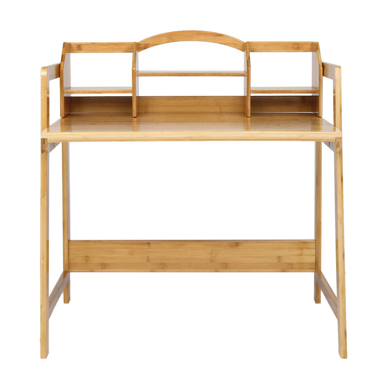 Mesa de estudio y silla Nan Bambú de altura ajustable para estudiantes, conjunto de mesa y sillas con estantería de Color de registro, 80x50x95CM, disponible en EE. UU.