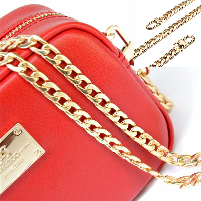 女性用チェーンとフラットチェーン付きメタルハンドバッグ,ハンドル付き20〜120cm