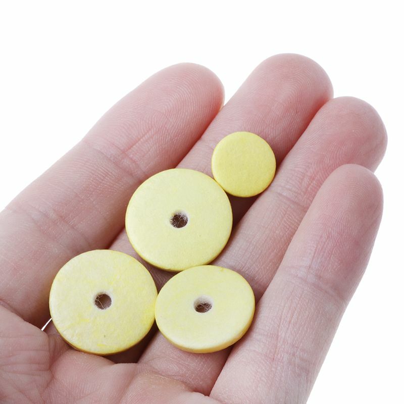 16pcs Flute Leather Pad Music Woodwind Pads Repair Yellow Instrument Accessory