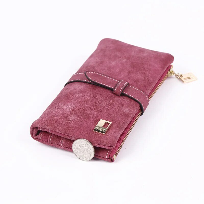 家畜女性用財布,コインポケット,マット,2つの折りたたみ式財布,ジッパー付き携帯電話デザイン,ファッションホルダー