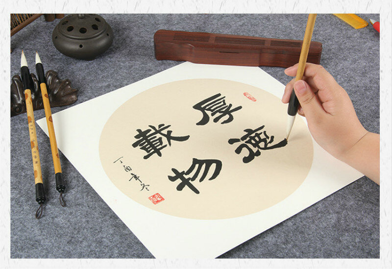Pinceaux de calligraphie à poils blancs, en laine, pour dessin, peinture, à main libre, stylo Tinta, chine