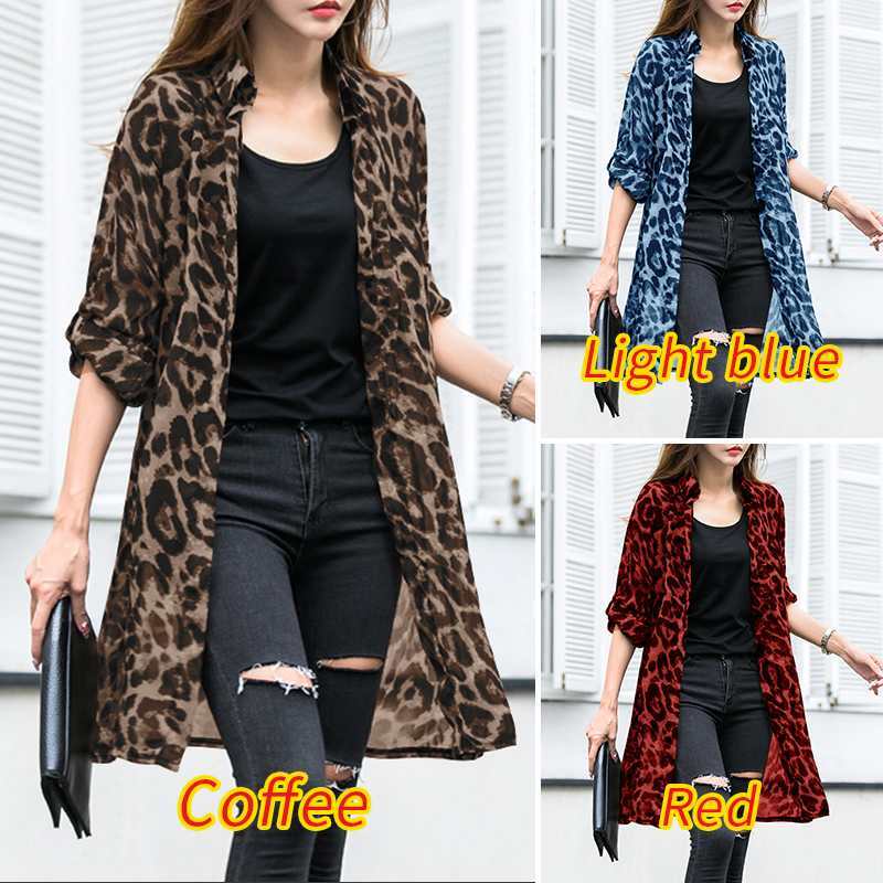 Mode Leopard Strickjacken frauen Sommer Blusen ZANZEA 2023 Beiläufige Lange Kimono Cape Weibliche Revers Tunika Chemise