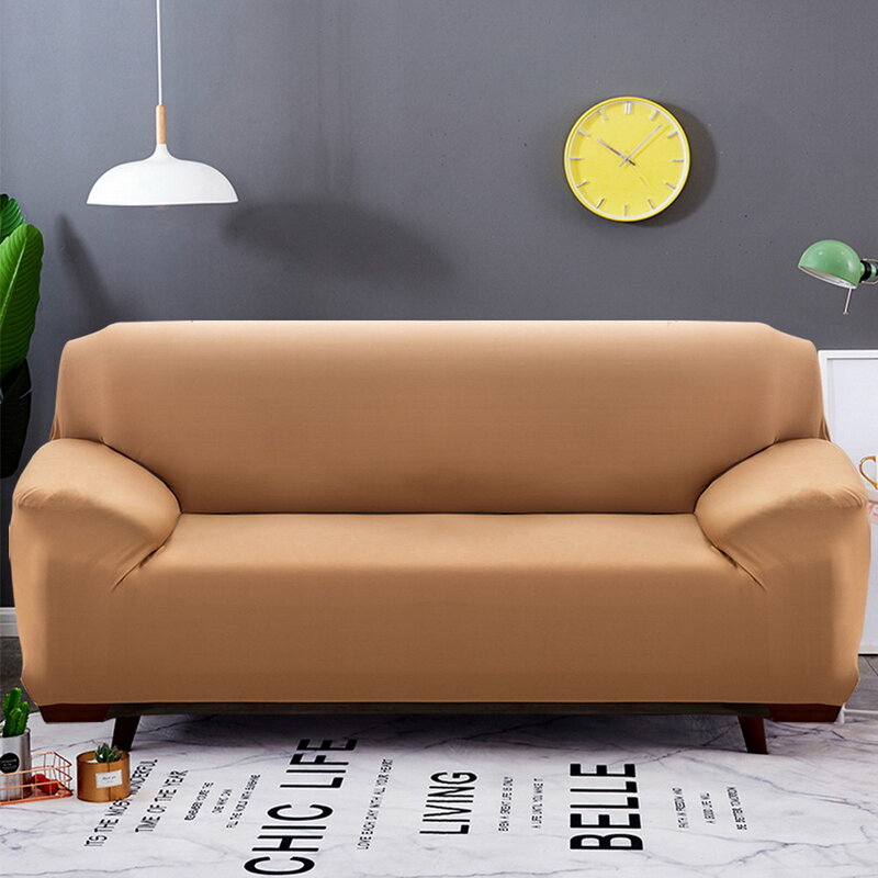 Elastyczne pokrowce na sofy do salonu All-inclusive antypoślizgowa kanapa narzuty jednolity kolor elastan siedzenia poszewki na kanapę 1/2/3/4-osobowa