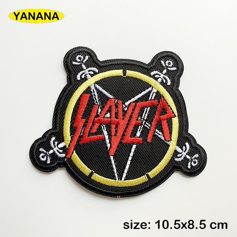 Slayer rock remendos para roupas listras diy palavras escritas adesivo roupas vestuário adesivos acessórios