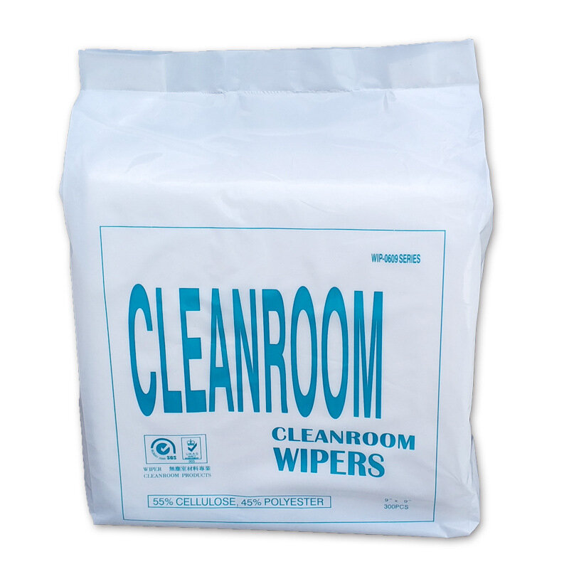 Factory Price 300pcs In Bag Disposable Industrial Nonwoven Wood Pulp Cleanroom Wiper High Absorbent Airlaid Paper Cleaning Wipes