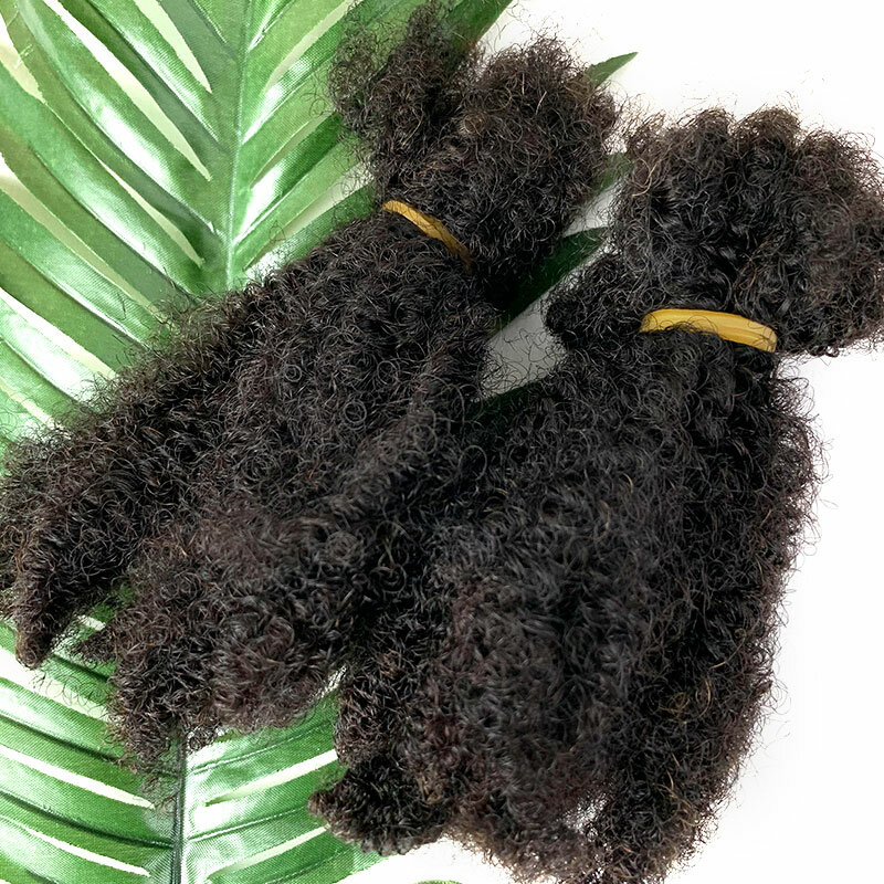 Afro kinky encaracolado bloqueio extensões de cabelo humano trança cabelo brasileiro a granel para trança natural preto crochê tranças 4b 4c