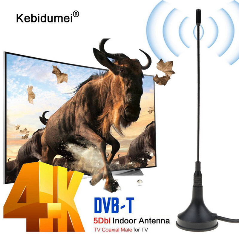 Kebidumei DVB-T/T2 5DBi 실내 안테나, 미니 TV 안테나, 공중 디지털, DVB-T TV HDTV용, 쉬운 설치