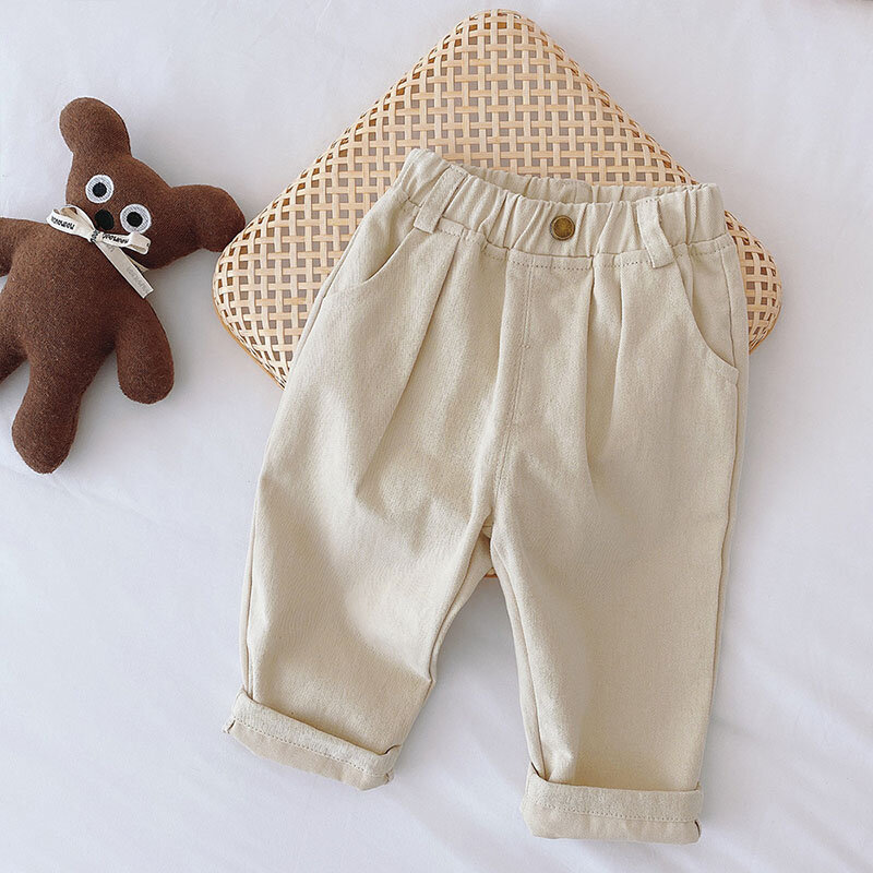 MILANCEL 2024 wiosna jesień solidna dziecięca chłopcy proste spodnie odzież dziecięca spodnie krótkie dżinsy dla 1-6 lat