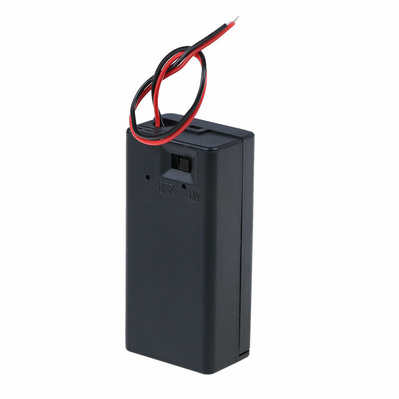 Caixa de armazenamento de bateria de 9v, suporte com capa do interruptor liga/desliga, 1 peça