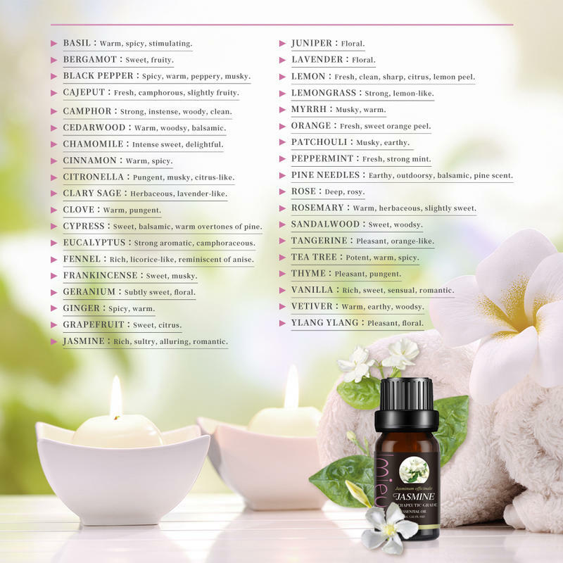 Imieux óleo essencial de plantas puras, 6 pçs/set caixa de presente 10ml, aromaterapia, difusor de banho, laranja, lavanda