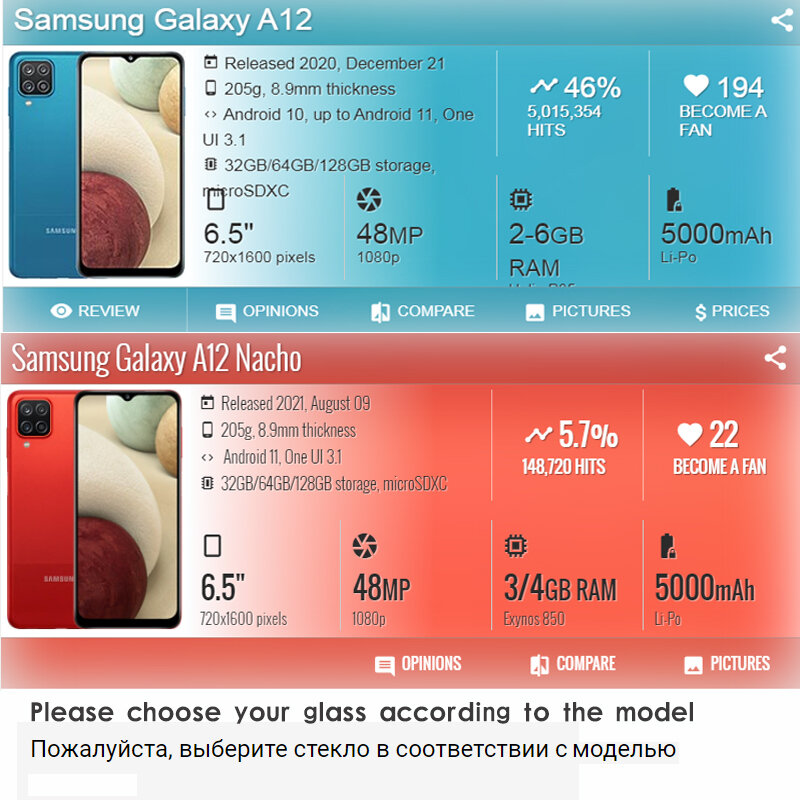 2 Pcs Gehard Glas Voor Samsung Galaxy A12 Nacho Screen Protector Cover Voor Samsung Een 12 A125 A127 Glas 2.5D 9H Film Gepantserde
