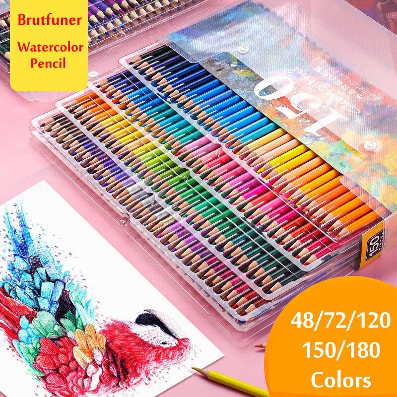 Professional 12/48/72/120/160/180/260ดินสอสีน้ำมัน Sketch ดินสอวาดดินสอชุดของขวัญเด็กอุปกรณ์ศิลปะ