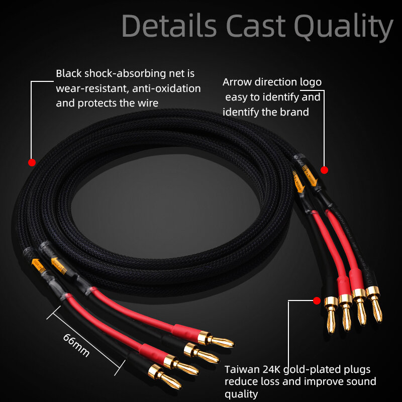 EIN paar HIFI lautsprecher kabel reinem kupfer mit silber-überzogene nerven kabel wichtigsten lautsprecher surround sound verbindung gewidmet kabel