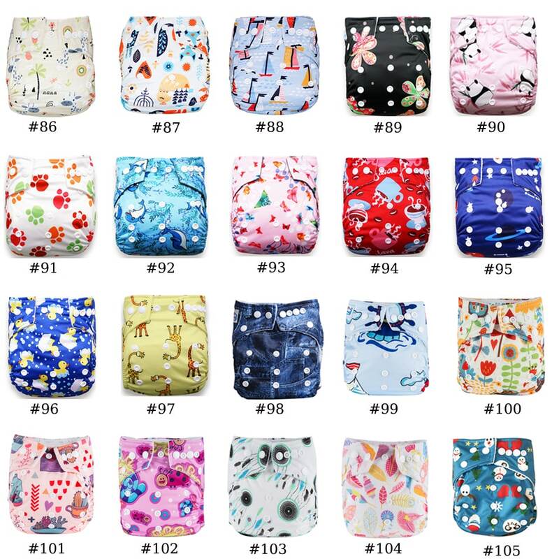 [BABYLAND]2023 New Prints Nappy Washable Baby Cloth Diapers Reusable ECO-Friendly Diaper Covers Adjustable Pocket Friendly Nappy