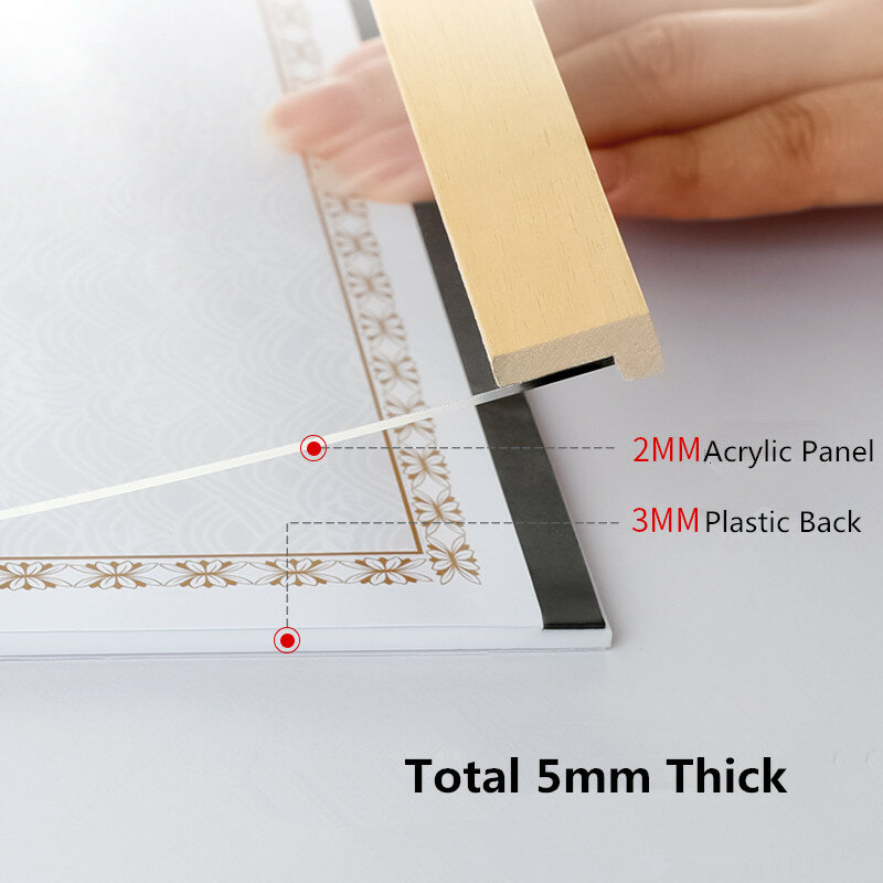 A4 Wall Mount Clear Acrylic Sign Holder With Adhesive  8.5 x 11 Inch Paper Document Holder Ad Poster Frame
