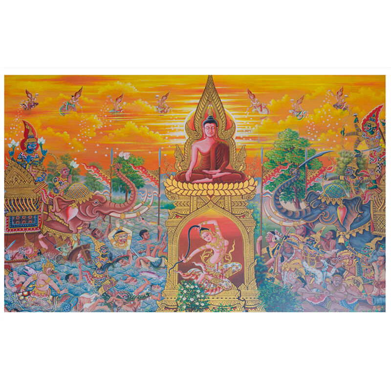 Tapiz de pared con estampado colorido, colgante de pared, decoración psicodélica de Budismo para dormitorio, sala de estar, patrón de fondo, MJ32