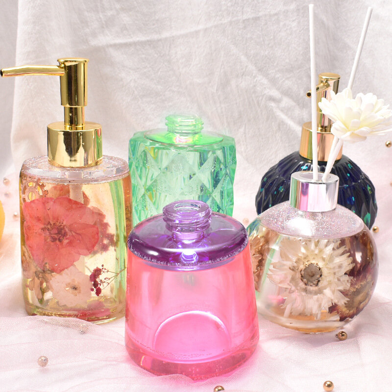 Ensembles de bouteilles aromatiques en silicone cristal avec lèvres, moule en résine de bouteille de parfum, décoration de la maison et de la chambre, artisanat d'ornements, émulsion, bricolage