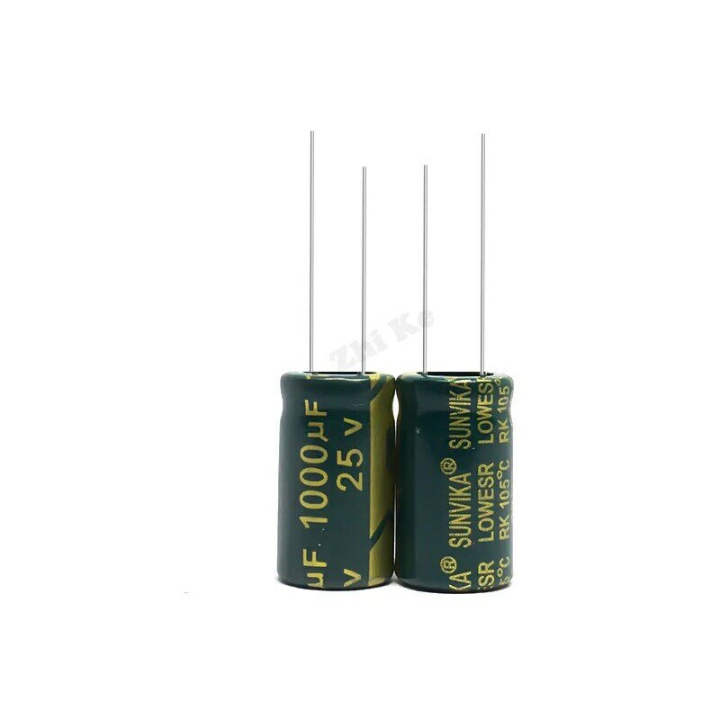 Condensador electrolítico de aluminio de alta frecuencia de baja ESR/impedancia, 25V, 1000UF, 10x20mm, 1000UF25V, 25v1000uf, 20%, 10 unids/lote