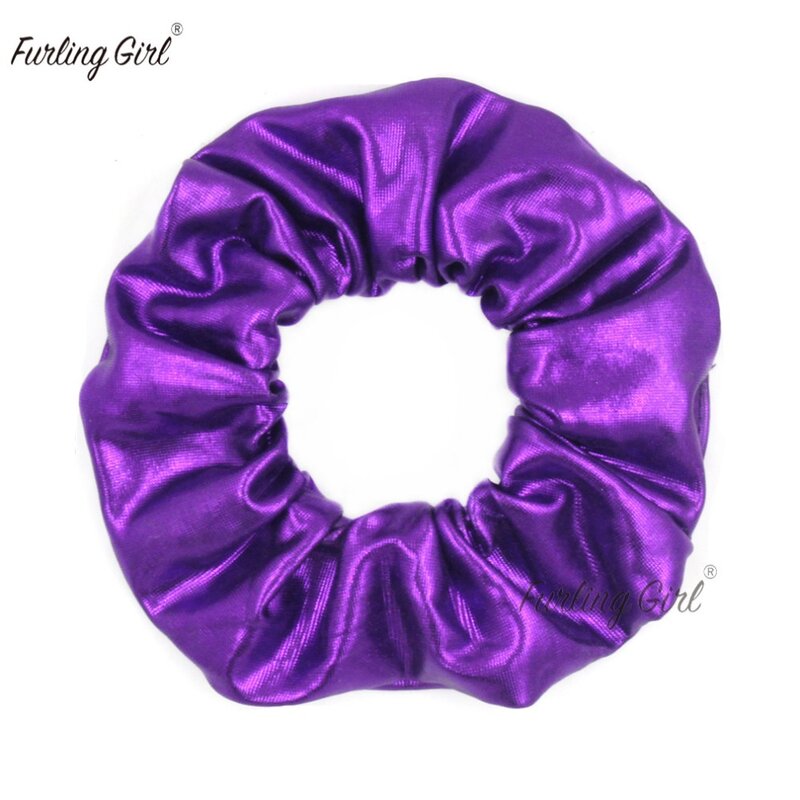 Furling Girl 1 PC Faux Leather błyszczące włosy Scrunchies gumki do włosów kucyk Holder dla kobiet akcesoria do włosów elastyczne gumki do włosów