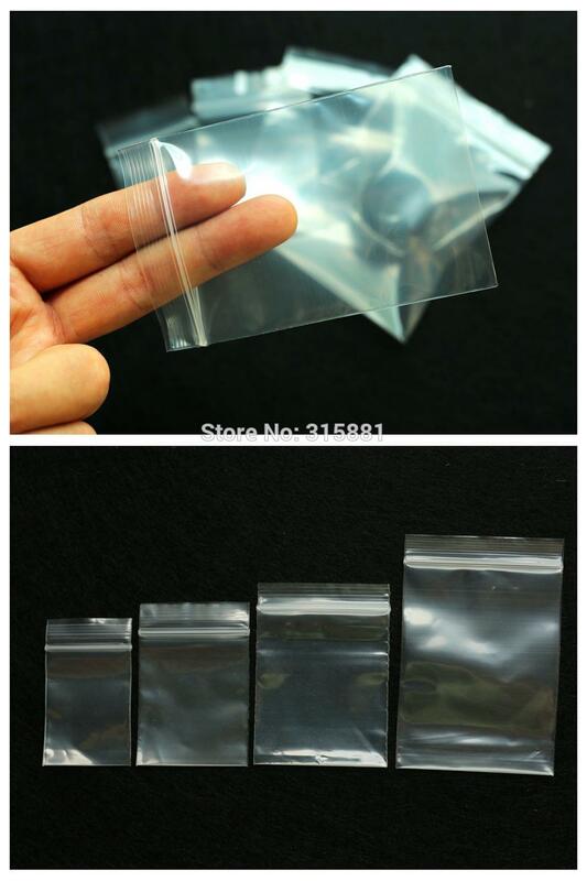 Sacos plásticos transparentes com zip para armazenamento de jóias e alimentos, saco reclosable pacote para cozinha