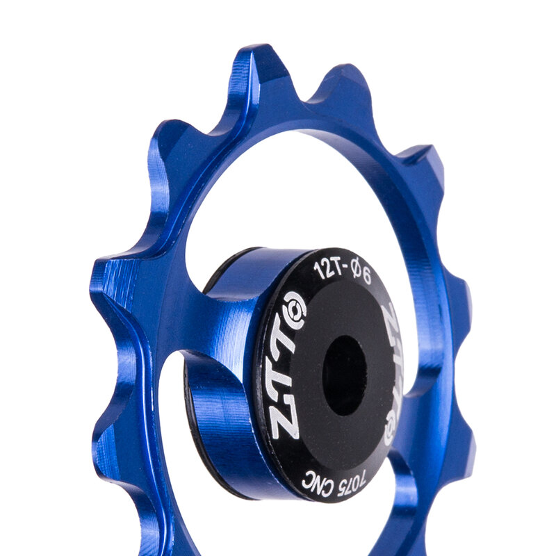 ZTTO 12T MTB 자전거 뒷 변속기 좁은 와이드 자키 휠 세라믹 베어링 풀리 CNC 도로 자전거 가이드 4mm 5mm 6mm