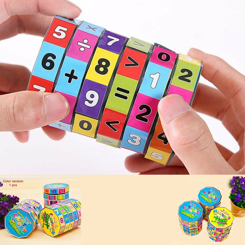 Dzieci arytmetyczne zabawki cylindryczne v-cube 6 liczb zabawka magiczna kostka Puzzle gra na prezent, aby pomóc dzieciom uczyć się matematyki